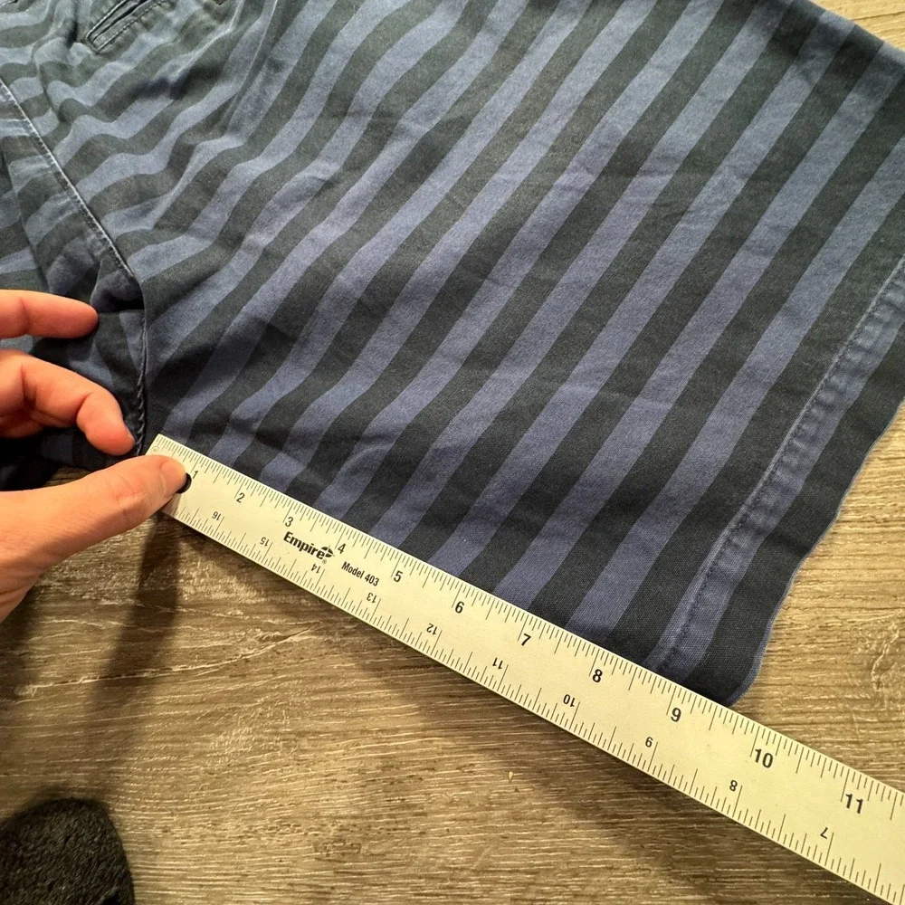 Banana Republic Shorts Mens 33 Blue‎ Striped Aiden Cotton Casual Chino Summer